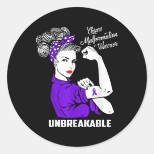 Sticker Rond Chiari Malformation Guerrier Incassable Chemise Aw