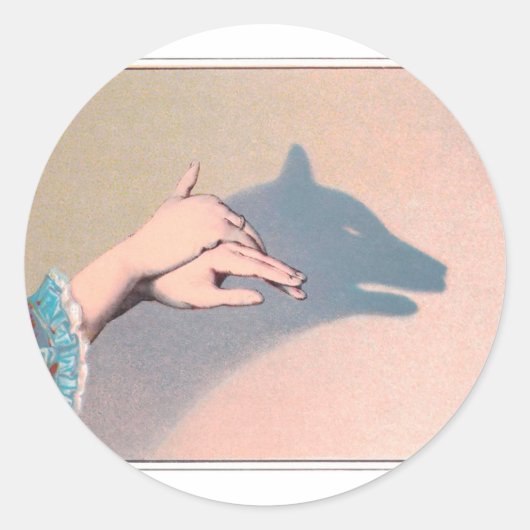 Sticker Rond Chiaroscuro Vintage victorien Wolf (Devant)