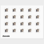 Sticker Rond Chibi Alaskan Malamute (Feuille)