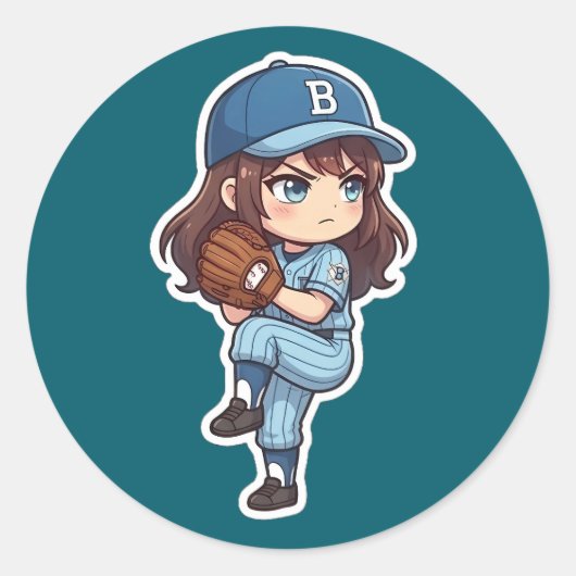 Sticker Rond Chibi Baseball 2026 Edition - Pitcher Set (Devant)