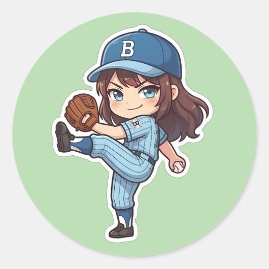 Sticker Rond Chibi Baseball 2026 Edition - Pitcher Wind-up (Devant)