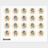 Sticker Rond Chibi Baseball Édition 2026 - Enjambée du lanceur (Feuille)