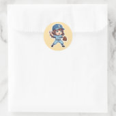 Sticker Rond Chibi Baseball Édition 2026 - Enjambée du lanceur (Sac)