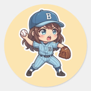 Sticker Rond Chibi Baseball Édition 2026 - Enjambée du lanceur