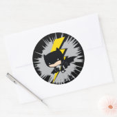 Sticker Rond Chibi Batman Lightning Kick (Enveloppe)
