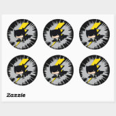 Sticker Rond Chibi Batman Lightning Kick (Feuille)