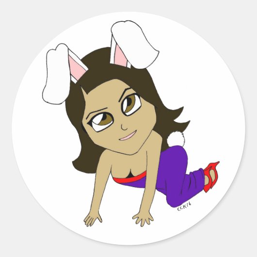 Sticker Rond chibi bunnygirl (Devant)