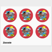 Sticker Rond Chibi Cyborg S'Est Éteint ! (Feuille)