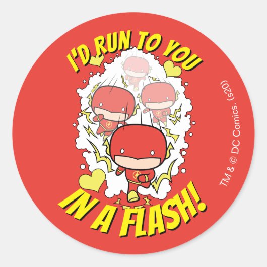 Sticker Rond Chibi Flash - J'allais vous chercher dans Flash Va (Devant)