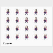 Sticker Rond Chibi Funny (Feuille)