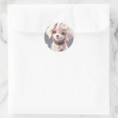Sticker Rond Chibi Golden Retriever Puppy (Sac)