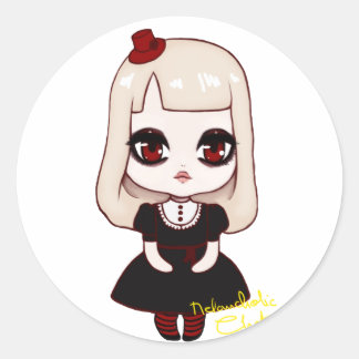 Sticker Rond Chibi goth loli