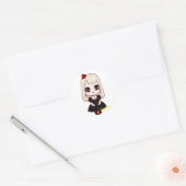 Sticker Rond Chibi goth loli (Enveloppe)
