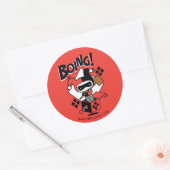 Sticker Rond Chibi Harley-Quinn-In-A-Box Avec Marteau (Enveloppe)