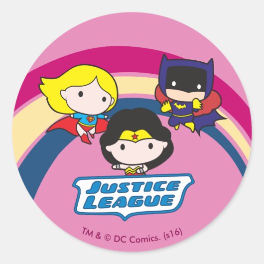 Sticker Rond Chibi Justice League Rainbow (Devant)