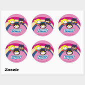Sticker Rond Chibi Justice League Rainbow (Feuille)