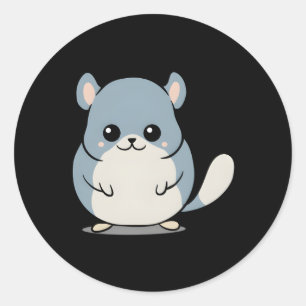 Sticker Rond Chibi Kawaii Chinchilla faune animal rongeur