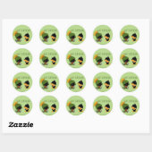 Sticker Rond Chibi MARVIN LE MARTIAN™ & DAFFY DUCK™ (Feuille)
