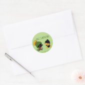 Sticker Rond Chibi MARVIN LE MARTIAN™ & DAFFY DUCK™ (Enveloppe)