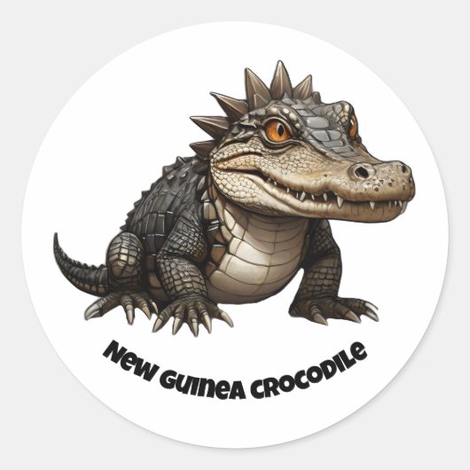 Sticker Rond Chibi nouveau crocodile de Guinée (Devant)