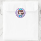 Sticker Rond Chibi Nurse Original 2.0 - Épuisement Total (Sac)