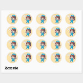 Sticker Rond Chibi Nurse Original 3.0 - Vacances (Feuille)