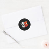 Sticker Rond Chibi Panda Ours Hugues Rouge Panda (Enveloppe)