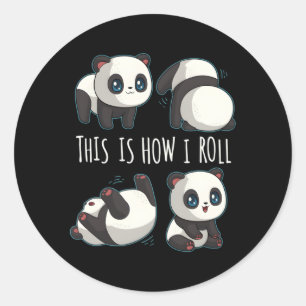 Sticker Rond Chibi Panda Pour Le Panda De Petite Ours
