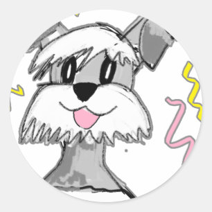 Sticker Rond Chibi Schnauzer