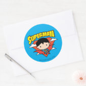 Sticker Rond Chibi Superman Polka Dot Shield et nom (Enveloppe)