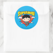 Sticker Rond Chibi Superman Polka Dot Shield et nom (Sac)
