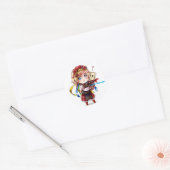 Sticker Rond Chibi Ukraine d'APH avec le turcat (Enveloppe)
