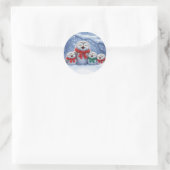 Sticker Rond Chiboux de Noël et neige (Sac)