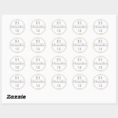 Sticker Rond Chic 21e Anniversaire Or Tan Nom Nautique (Feuille)