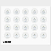 Sticker Rond Chic a tini one boy baby shower (Feuille)