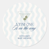 Sticker Rond Chic a tini one boy baby shower (Devant)