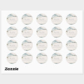Sticker Rond Chic Abstrait Bleu Merci De Plage Or Pour Commande (Feuille)