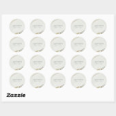 Sticker Rond Chic Abstrait d'ivoire d'or noir Gris pierre textu (Feuille)
