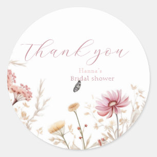 Sticker Rond Chic Amour en fleur Douche nuptiale