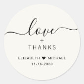 Sticker Rond Chic Amour Et Merci Cream Mariage Merci (Devant)