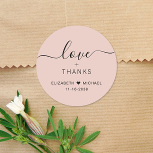 Sticker Rond Chic Amour Et Remerciements Rouge Mariage Remercie