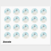 Sticker Rond Chic Ancre nautique Moderne Plage Mariage (Feuille)