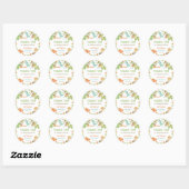 Sticker Rond Chic Aquarelle mignonne Dinosaure Anniversaire Fêt (Feuille)
