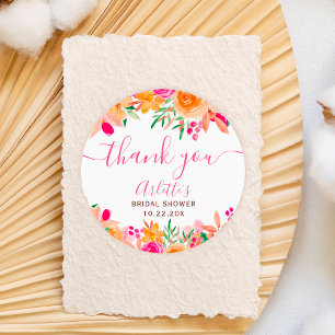 Sticker Rond Chic audacieux floral aquarelle enterrement de vie