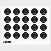 Sticker Rond Chic Black & Gold Wedding (Feuille)