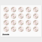 Sticker Rond Chic Blush Pink Greenery 50th Birthday Party Label (Feuille)