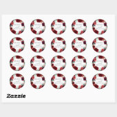 Sticker Rond Chic Boho Chic Boho Chiré Rouge Bourgogne (Feuille)