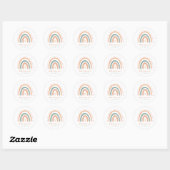 Sticker Rond Chic Boho Rainbow Pastel Premier Anniversaire (Feuille)