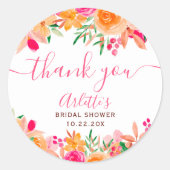 Sticker Rond Chic Bold chute d'eau fleurie douche nuptiale (Devant)