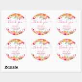 Sticker Rond Chic Bold chute d'eau fleurie douche nuptiale (Feuille)